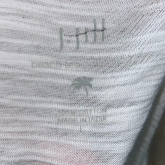 J. Jill Beach Tee Collection Seashell T Shirt Large 100% Cotton Beaded - Picture 2 of 3